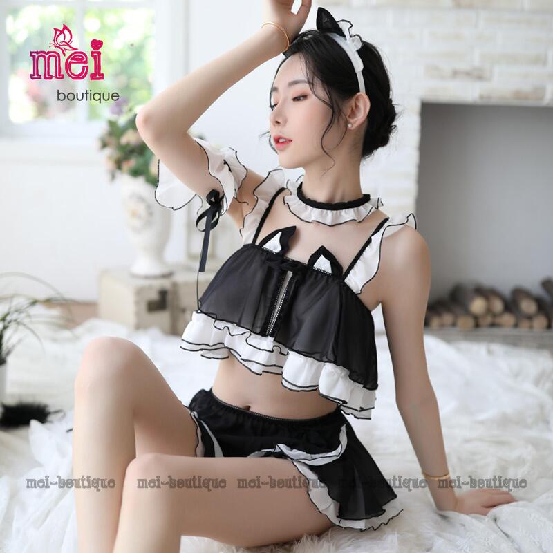 Bộ đồ ngủ mèo dễ thương Cosplay sexy Bunny Girl Cat - Tặng kèm tai mèo cute | BigBuy360 - bigbuy360.vn