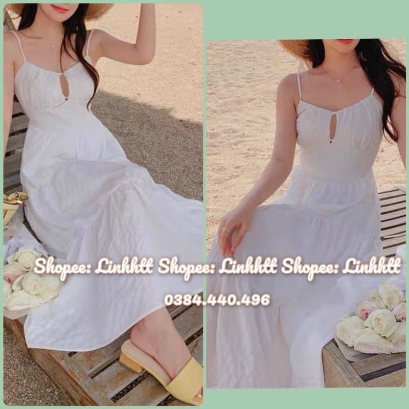 MAXI 2 DÂY ĐŨI XỐP ĐI BIỂN VÁY DÀI DÂY ( SẴN MÚT) VÁY DÂY DÁNG DÀI TAOBAO