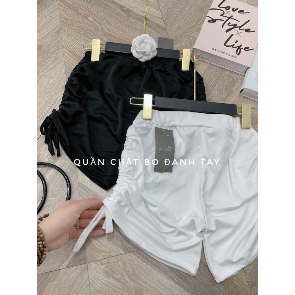 Quần short đùi dây rút phía hai bên siêu cá tính quần shoft nữ cotton xuân hè, quần short tập