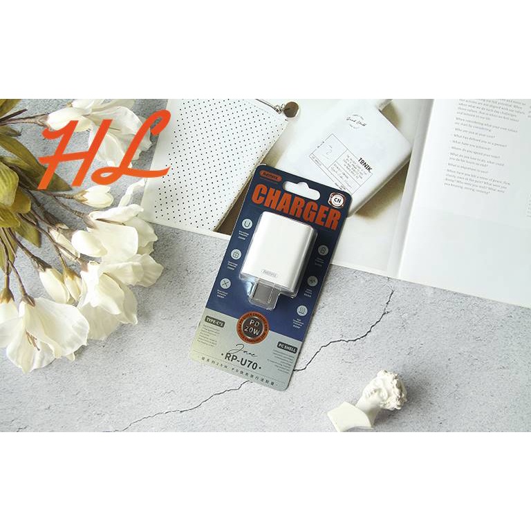 Cốc Sạc Nhanh Type C 18W Remax RP-U70 (PD20W, Type C) - Bảo hành 6 tháng - Hunglongpc