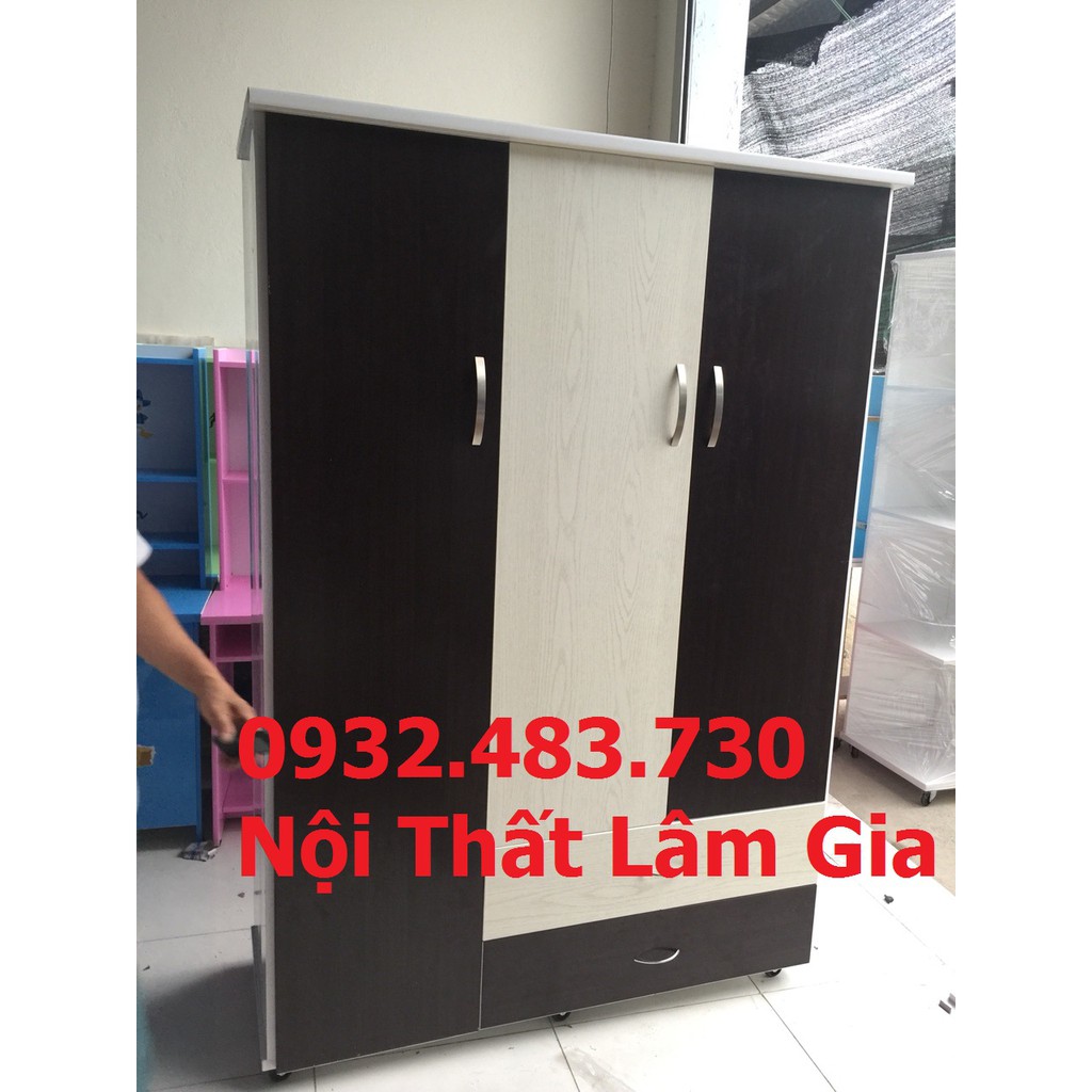 Tủ nhựa đài loan 3 buồng giá rẻ màu đen trắng cho gia đình _NTLGT3D01