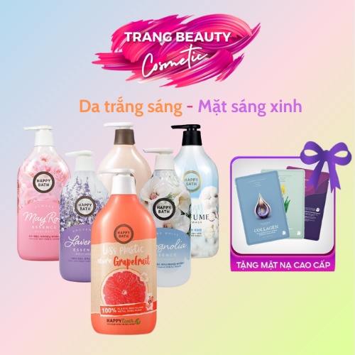 Sữa Tắm Trắng Da Toàn Thân Happy Bath Hàn Quốc 900ml Chăm Sóc Dưỡng Ẩm Chuyên Sâu