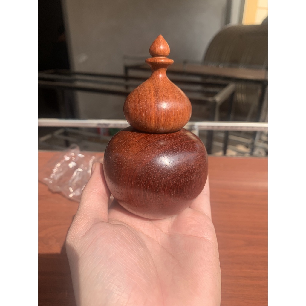 Lọ tăm gỗ Hương hồ lô cao lõi gỗ già