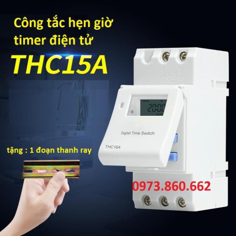 Hẹn giờ thời gian timer AHC 15A - Hẹn giờ điện tử cài thanh ray -TBĐ -Thiết bị điện giá tốt