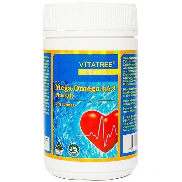 VITATREE MEGA OMEGA 3,6,9 PLUS Q10, LỌ 120 VIÊN