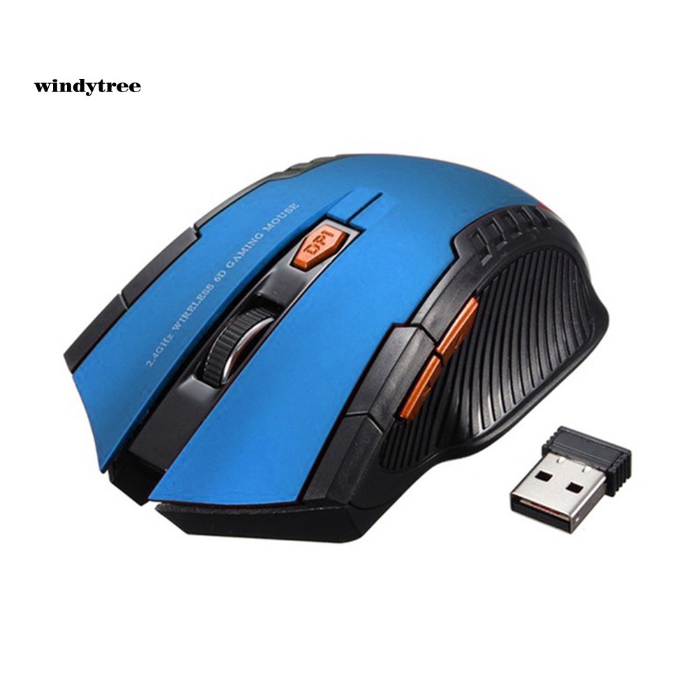 Chuột không dây 6 phím 2.4G 1600DPI để chơi game dành cho PC laptop