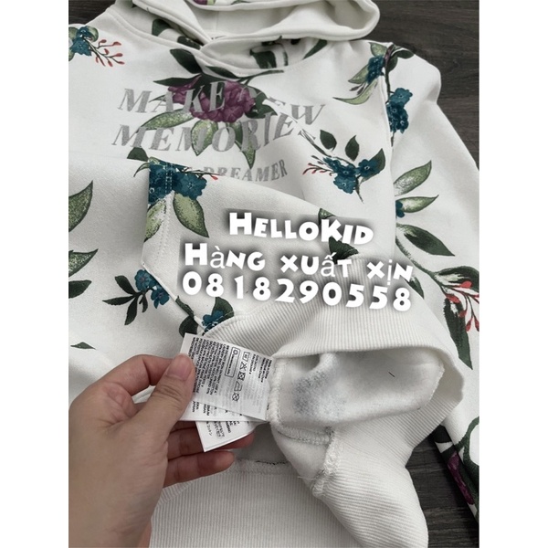 A559 - Áo nỉ HM hoodie hoa loang bé gái lớn