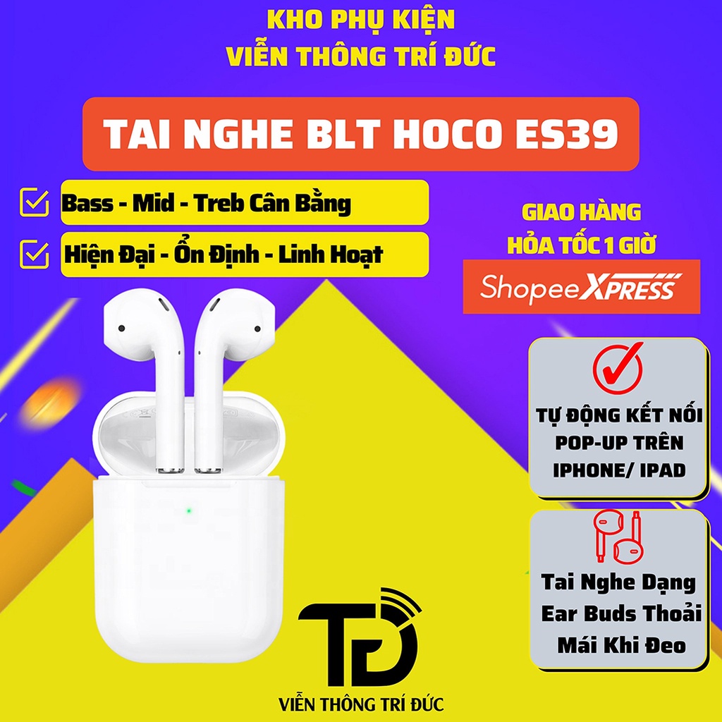 Tai Nghe Bluetooth 5.0 Hoco ES39 /ES49/ES28 & Lanex LEP-W06 / W12 Định Vị, Đổi Tên, Sạc không dây, Pop-up trên iphone