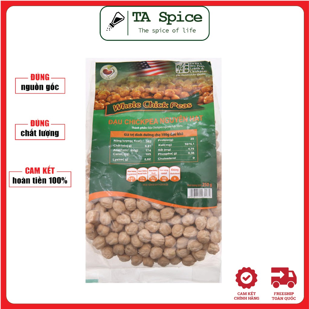 Đậu Gà Hữu Cơ Chick Peas - Cho Bé Ăn Dặm, KETO - Đậu nhập khẩu Mỹ - 250gr - Organic Chick Peas