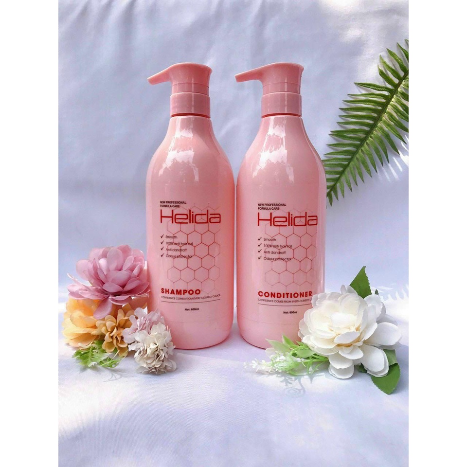 Cặp Dầu Gội Xả HELIDA  Siêu Mềm Mượt 800ml x2