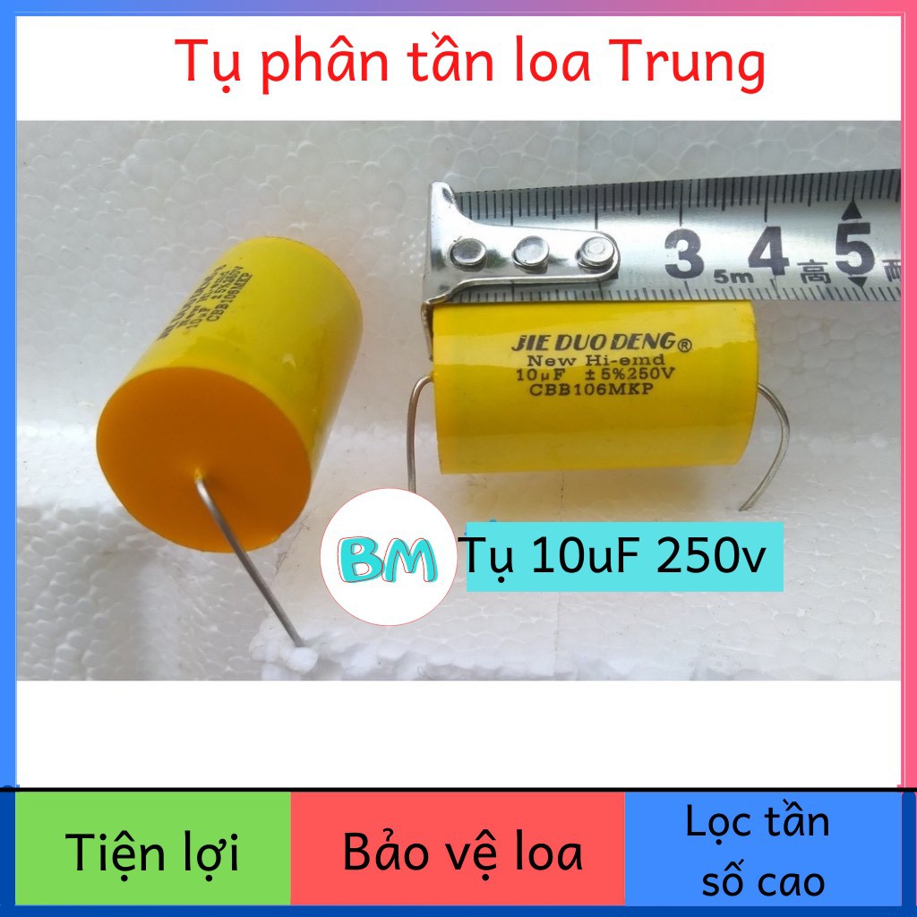 TỤ PHÂN TẦN LOA TRUNG - 6.8uF, 10uF, 22uF - TỤ LOA TRUNG - TỤ LOA MID - TỤ PHÂN TẦN LOA MID - TỤ PHÂN TÂN LOA TRUNG