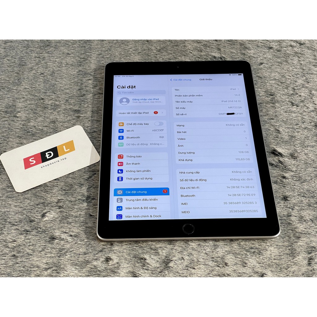 Máy tính bảng Apple iPad gen 6 (iPad 9.7 2018) 128GB 4G