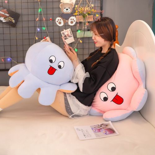 Gấu Ôm Bạch Tuộc Cảm Xúc - Gối Bông Bạch Tuộc Cảm Xúc Hai Mặt Sêu Cute