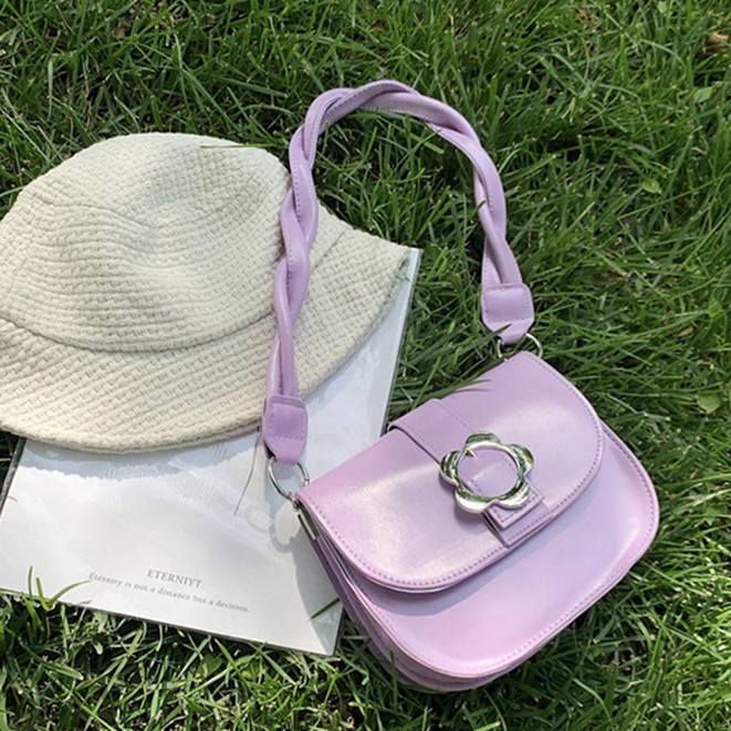 Túi Đeo Chéo Màu Trơn Thời Trang Đơn Giản Cho Nữ