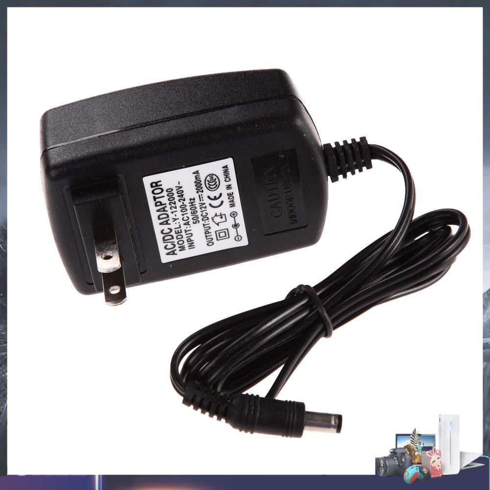 AC 100-240V Converter Adapter DC 5.5 x 2.5MM 12V 2A 2000mA Charger US Plug 