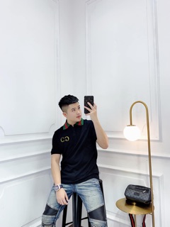 Polo gu ci chữ nổi