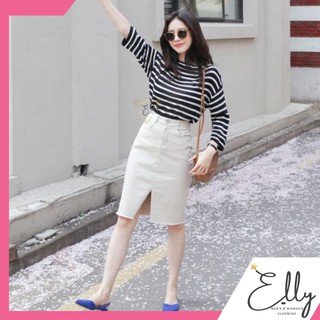 Chân váy Kaki khoá xẻ trước - Kaki chéo