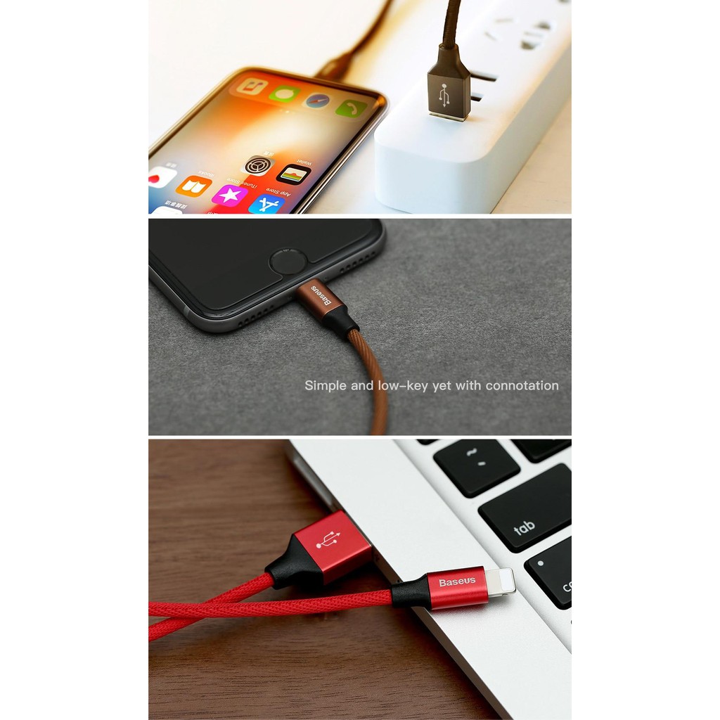 Baseus Cáp USB sạc nhanh cho iPhone 11 Pro Xs Max Xr X 8 7 6 6s 5 5s Cáp sạc iPad-UYT-168