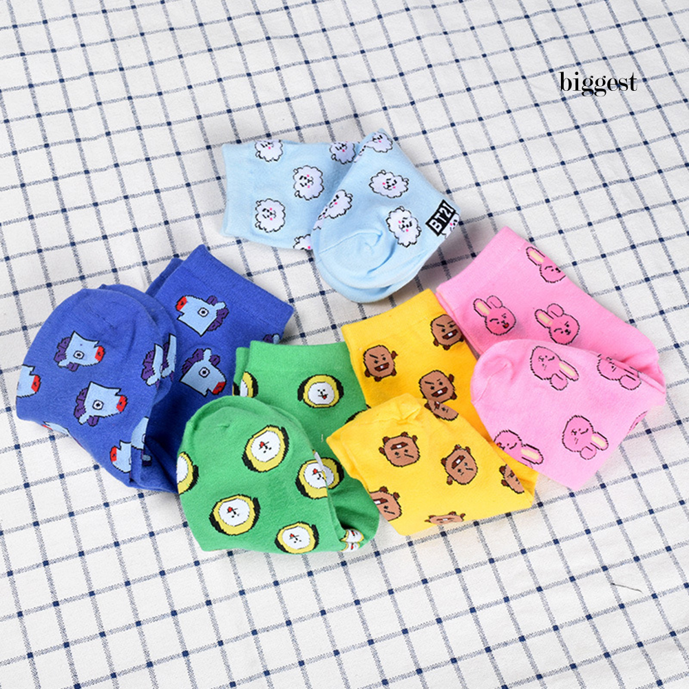 BTS BT21 Vớ Cotton Thể Thao Thoáng Khí In Họa Tiết Hoạt Hình Bt21 Cho Nam Nữ