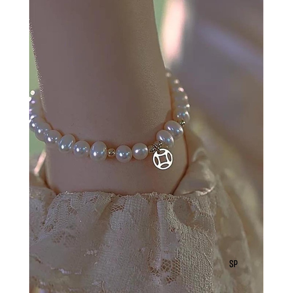 VÒNG TAY NGOC_TRAI NƯỚC NGỌT BẠC TA XI VÀNG