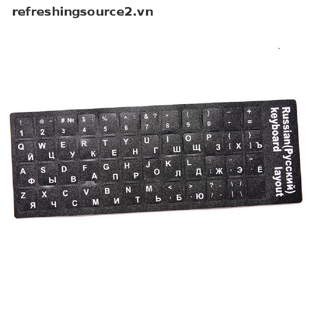 Bộ 2 Miếng Dán Bàn Phím Máy Tính in Chữ Tiếng Nga Màu Trắng Và Đen