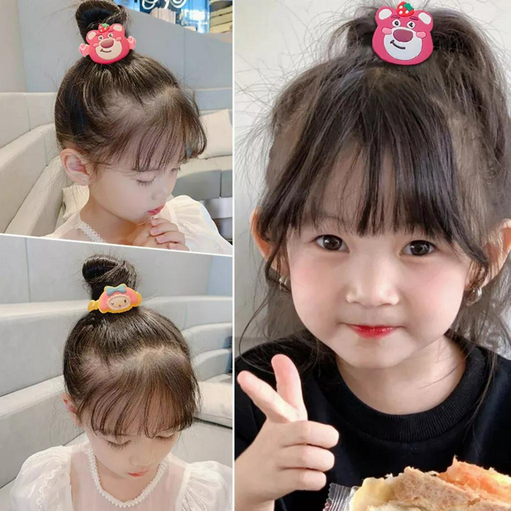 Set 5 Cột Tóc Scrunchies Gấu Dâu Lotso Co Dãn Tốt Không Đứt Tóc - Dây Thun Buộc Tóc Gấu Dâu - Dumi Shop