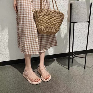 (CLIP THẬT) Dép sandal quai trong suốt ulzzang ins