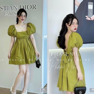 Váy Babydoll Thô Nơ Sau Tay Phồng 5 Màu Siêu Xinh Có Ảnh Thật Kèm Video - VBABY TP