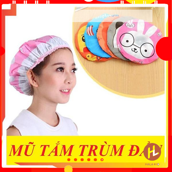 Mũ chụp gội đầu khi tắm nhiều hoạ tiết ngộ nghĩnh