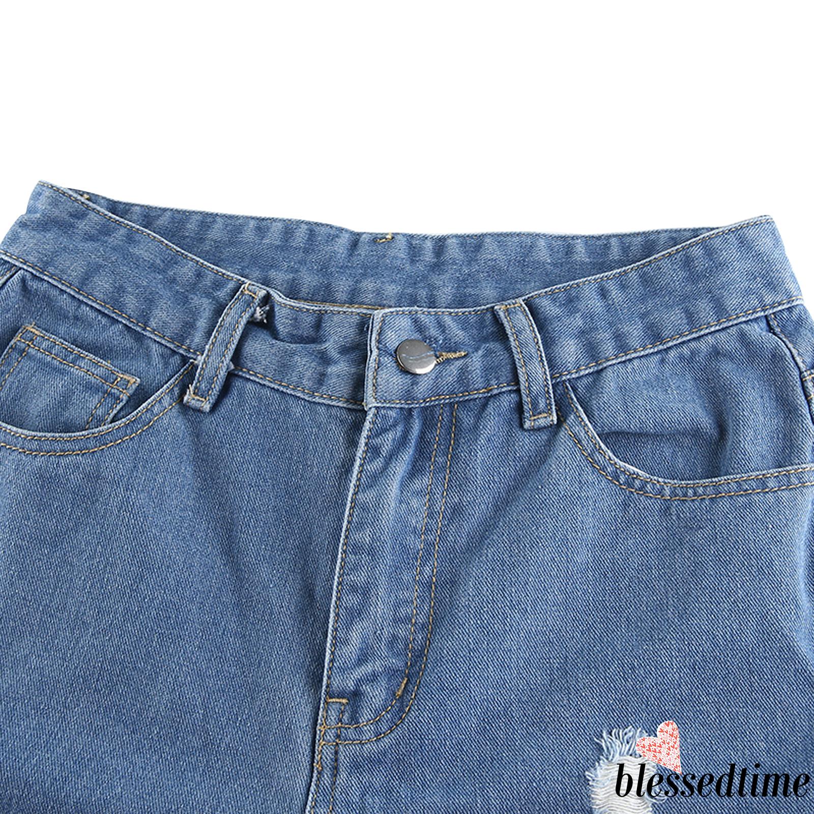 Quần Jeans Lưng Cao Phối Vết Rách Cá Tính Cho Nữ | BigBuy360 - bigbuy360.vn