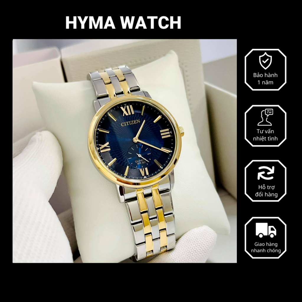 Đồng hồ nam Citizen BE9176-76L Máy pin dây thép demi mặt xanh Bảo hành 1 năm Hyma watch