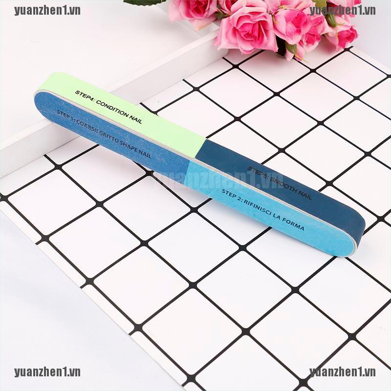 [YUANZHEN1] Bộ 2 Dũa Móng Tay In Sáng Tạo Bề Mặt Nhám Sáu Mặt