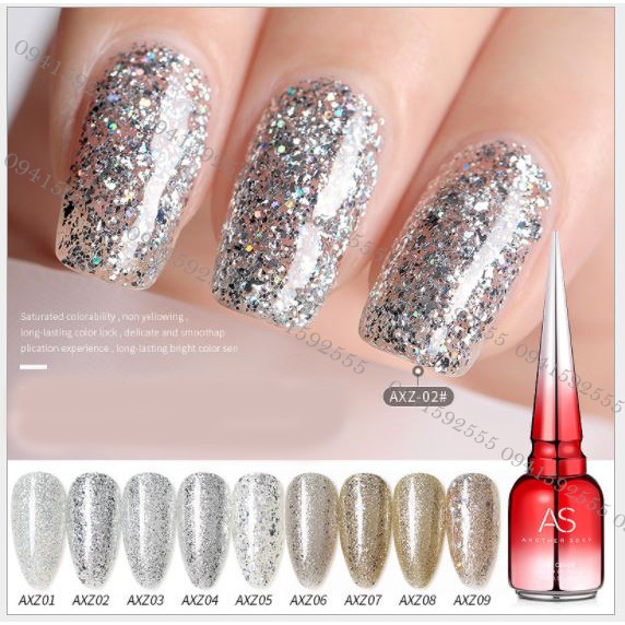 SET Sơn gel AS mã AXZ mẫu chai đỏ nhọn 9 chai 15ml siêu HOT siêu xịn
