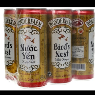 Nước yến Ngân nhĩ bổ dưỡng Wonderfarm lon 240ml (Lốc 6 lon)