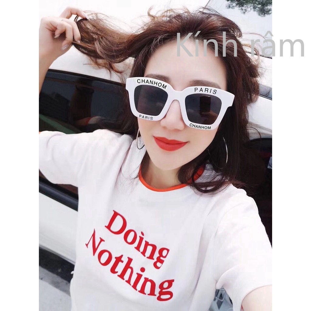 Kính mát vuông gọng kim loại phong cách retro