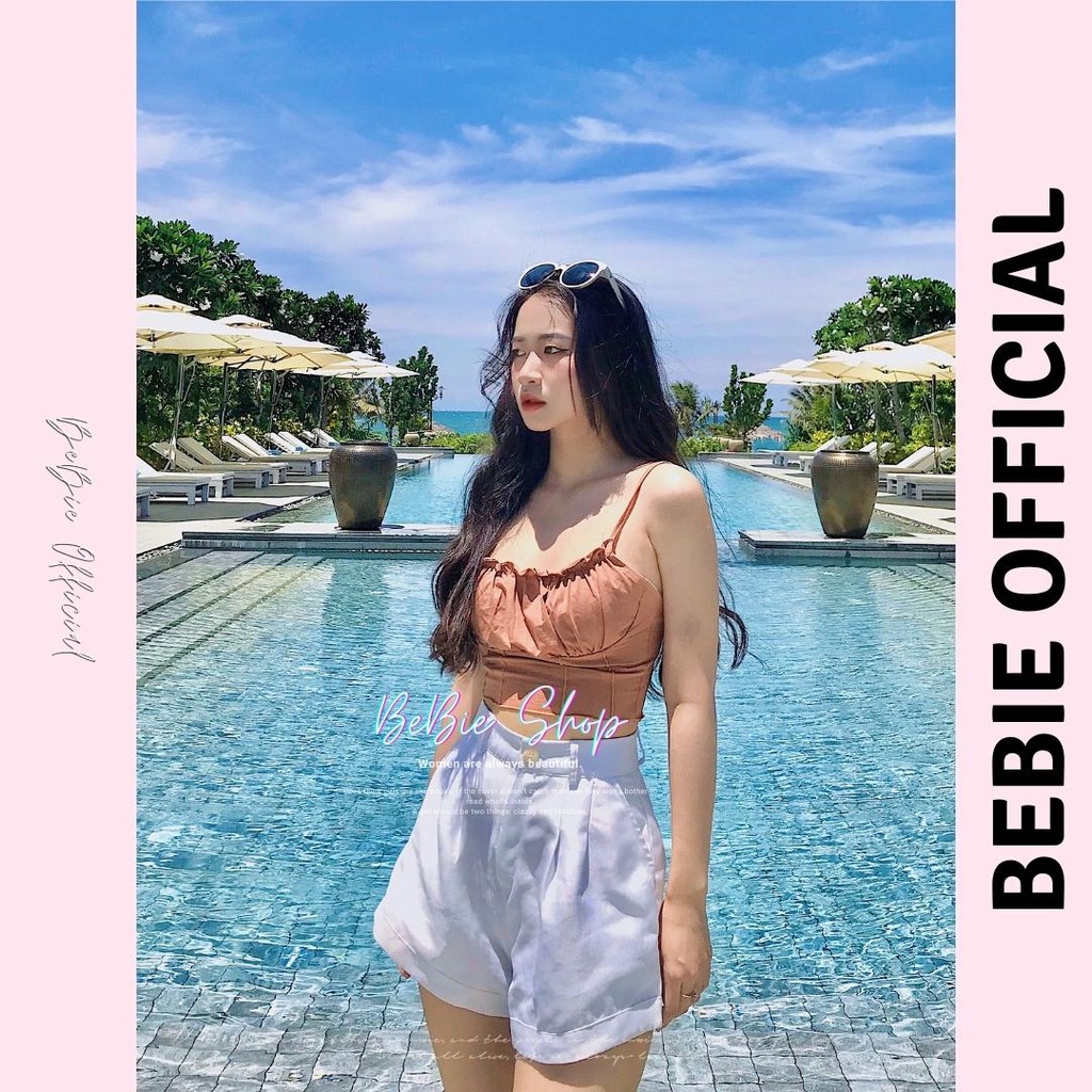 Áo croptop nữ dáng ôm chất cotton 100% mềm mịn, Áo croptop ôm corset sexy Bebie 804