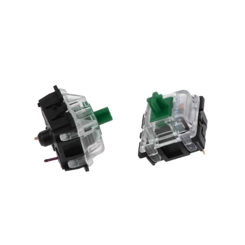 RUN♡ 10Pcs Mechanical Keyboard Gateron MX 3 Pin Green Switch Transparent Case