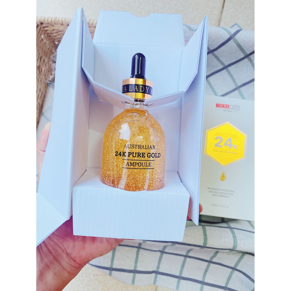 [CHÍNH HÃNG] Serum Tinh Chất Vàng 24k Pure Gold Ampoule Thera Lady 100ml (Date mới nhất) - Xuất xứ Úc