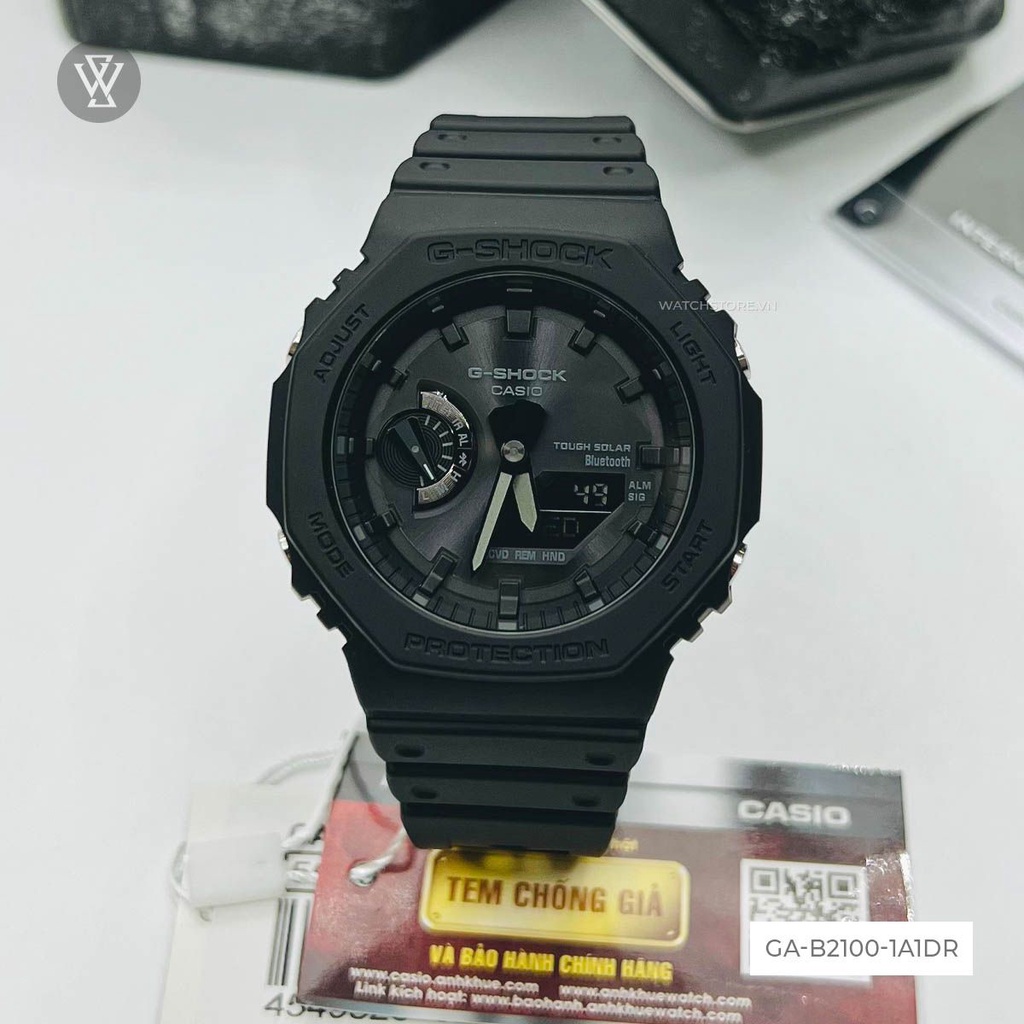 Đồng Hồ Năng Lượng Mặt Trời Nam Casio G-Shock WATCHSTORE GA-B2100-1A1DR Mặt Kính Khoáng Tròn 45.4mm Màu Đen Thời Thượng