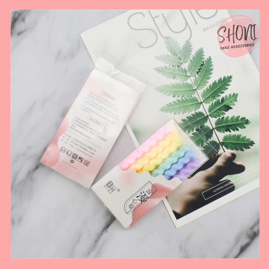 Nến Sinh Nhật Retro Pastel Trang Trí Bánh Kem