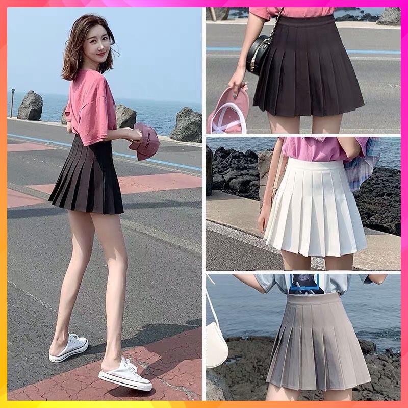 Chân Váy Ngắn, Chân Váy Tennis Xếp Li Màu Trắng Đen Xếp Ly Skirt Cạp Lưng Cao Ngắn Chữ A Phong Cách Ulzzang S3XY | BigBuy360 - bigbuy360.vn