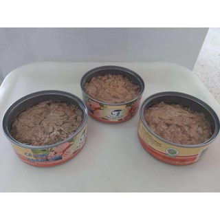 48 lon-120g/lon cá Ngừ vằn ngâm dầu móp k tem