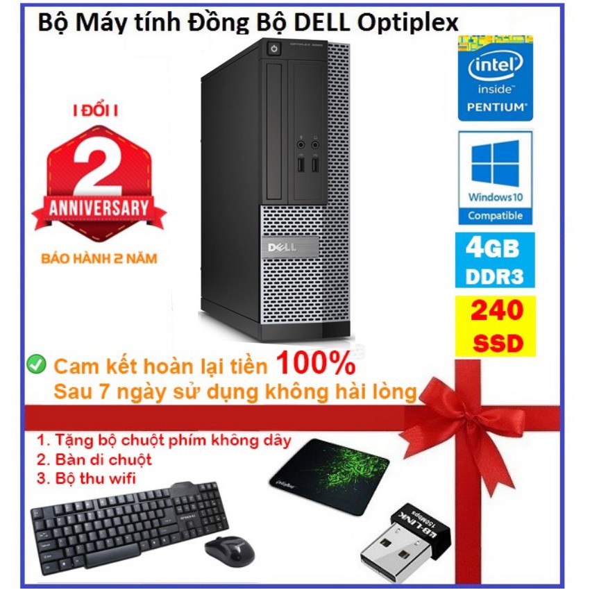 Case máy tính để bàn đồng bộ DEL CPU G620 - RAM 4GB - SSD 240GB - SSD 120GB - HDD 250GB