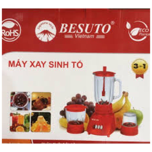 Máy Xay Sinh Tố Đa Năng Besuto Cối Thuỷ Tinh Siêu Bền