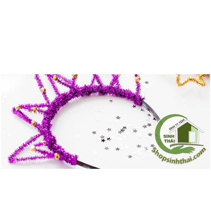 Cây kẽm xù kim tuyến, kẽm làm đồ chơi, mô hình  - màu đỏ