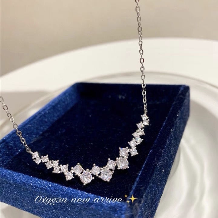 Phụ Kiện Tóc Tua Rua Phong Cách Mới OXYG3N | Dây Chuyền Mạ Bạc 925 Mặt Hình Thiên Hà Đính Đá Sang Trọng Cho Nữ