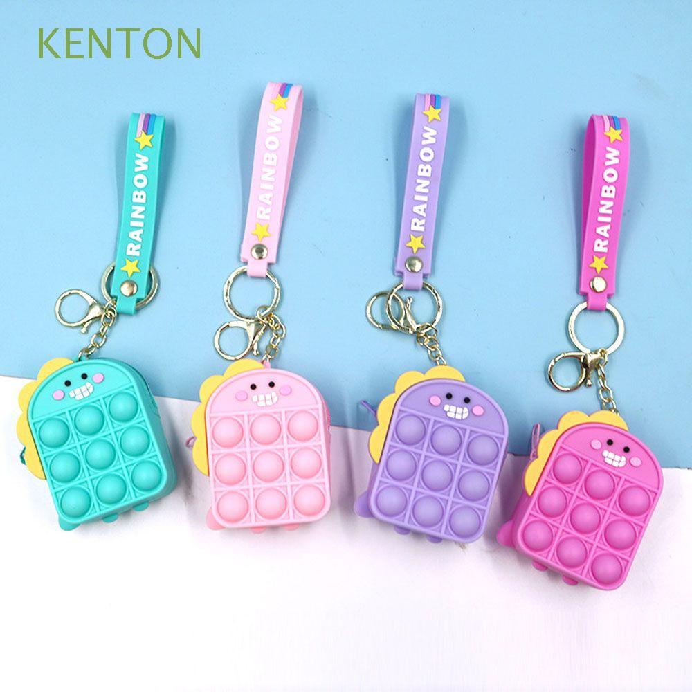 Ví đựng tiền xu tích hợp đồ chơi bóp bong bóng và móc khóa hình stitch /pikachu / chú chuột dễ thương