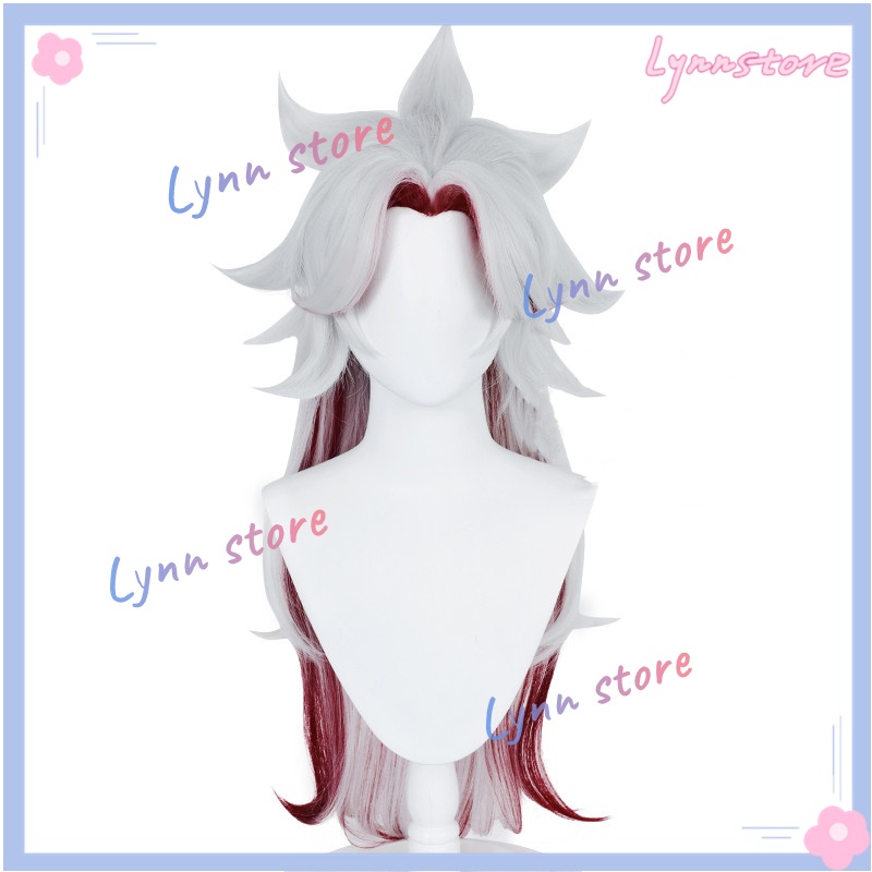Genshin Impact Arataki Itto Cosplay Tóc giả Ox Horn Prop Phụ kiện chịu nhiệt Tóc giả Pre Styled Anime Wig