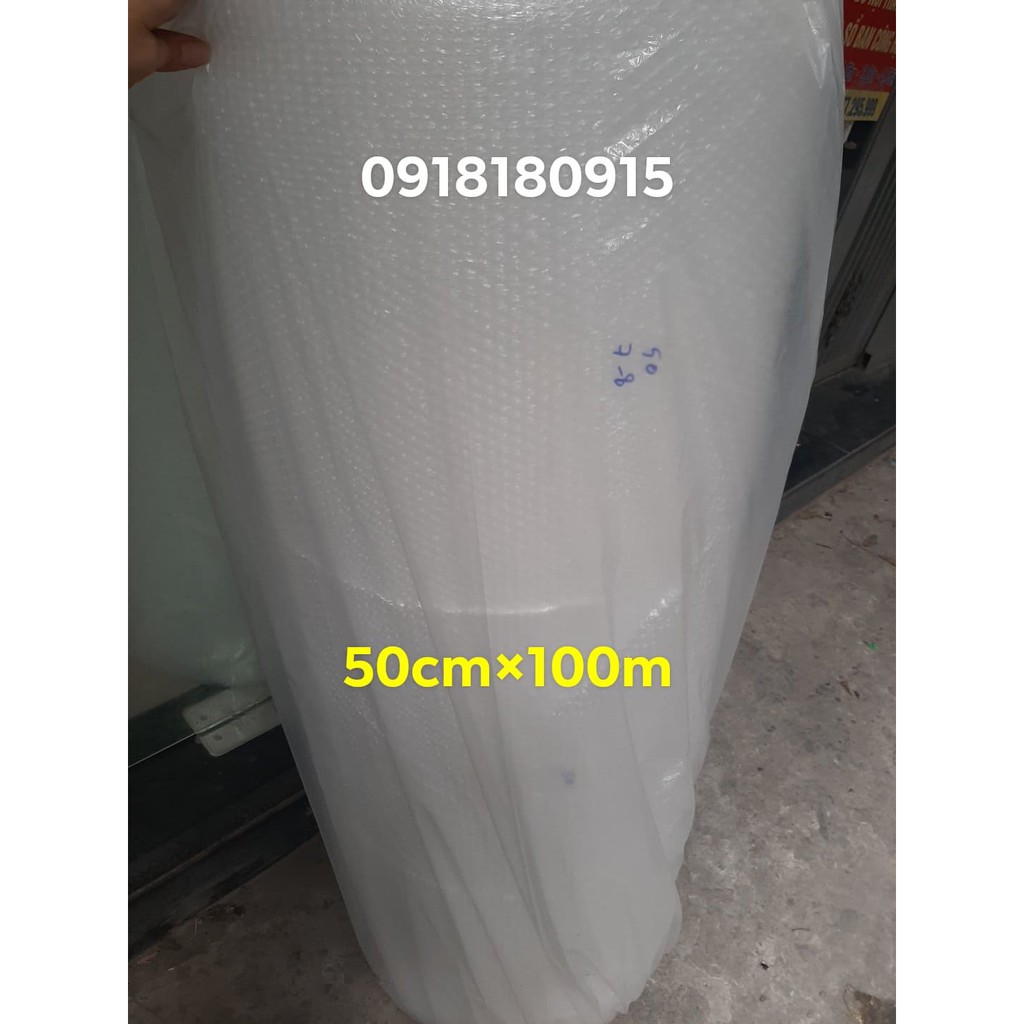 50cm*100m cuộn Xốp nổ, màng xốp khí gói hàng, bọc chống sốc, xốp bong bóng gói hàng loại dày đẹp, KT 50cm*100m