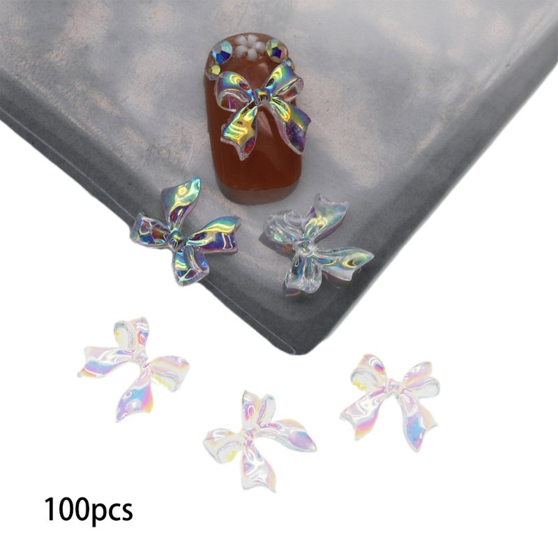 Set 200 Phụ Kiện Nơ 3D Trang Trí Móng Nghệ Thuật Xinh Xắn Charms